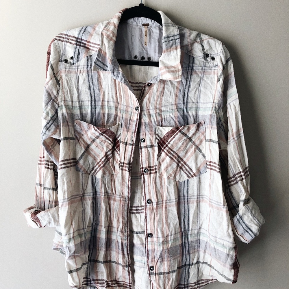 Free People Summer Plaid Top